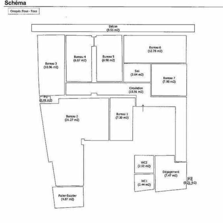 Bureaux à louer de 126m2 