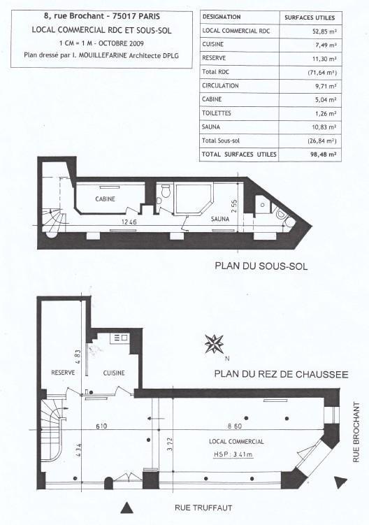 BOUTIQUE A VENDRE QUARTIER DES BATIGNOLLES 