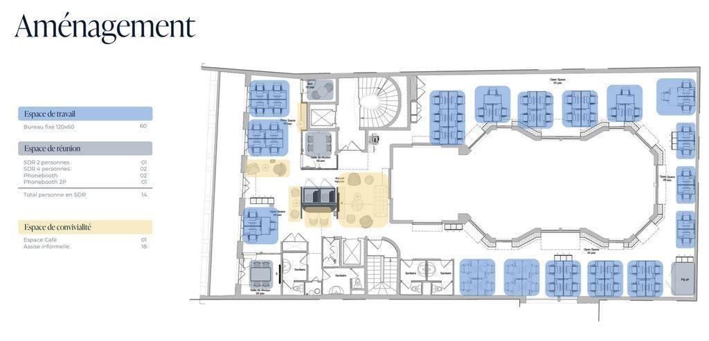 Bureaux à louer de 1561m2 