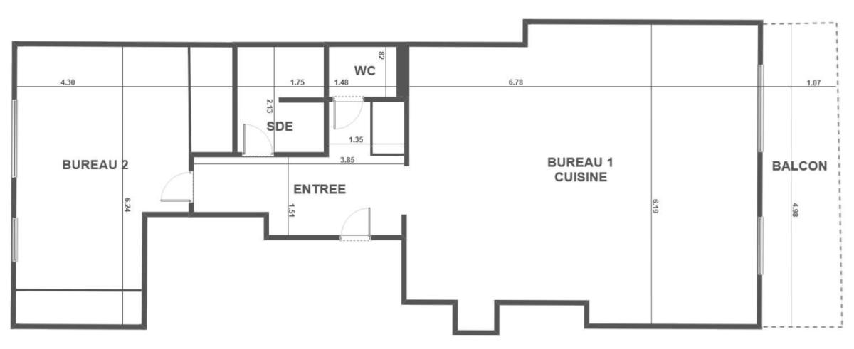 Bureaux à vendre - Lots divisibles de 45 m² à 75 m²