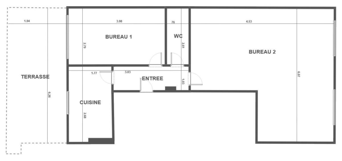 Bureaux à vendre - Lots divisibles de 45 m² à 75 m²