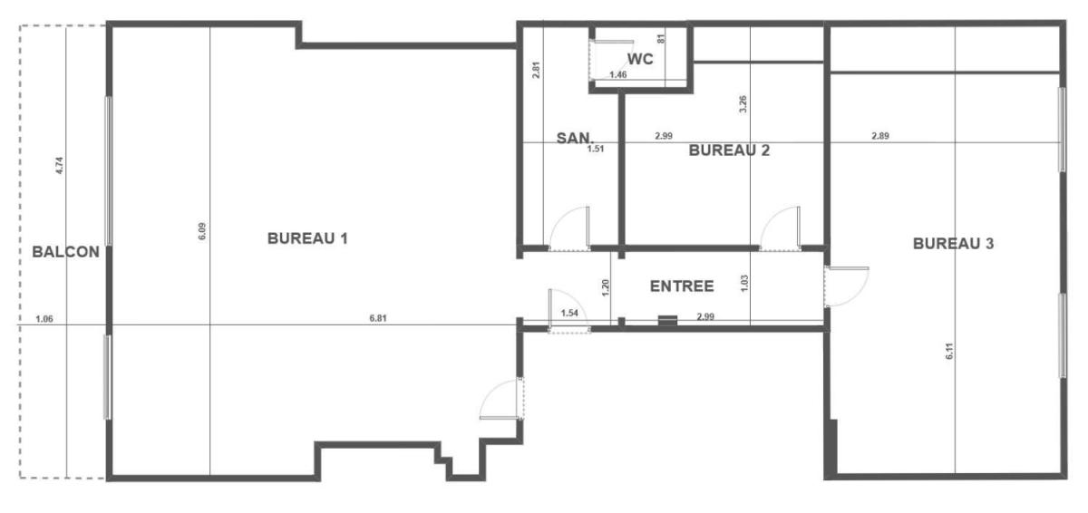 Bureaux à vendre - Lots divisibles de 45 m² à 75 m²