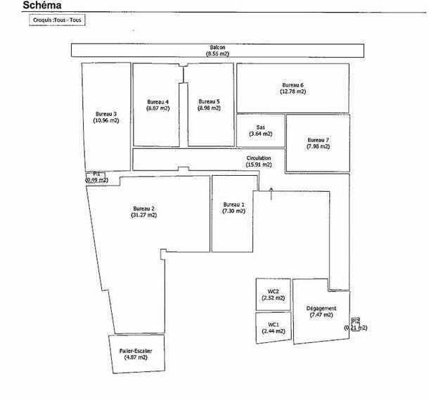 Bureaux à louer de 126m2 